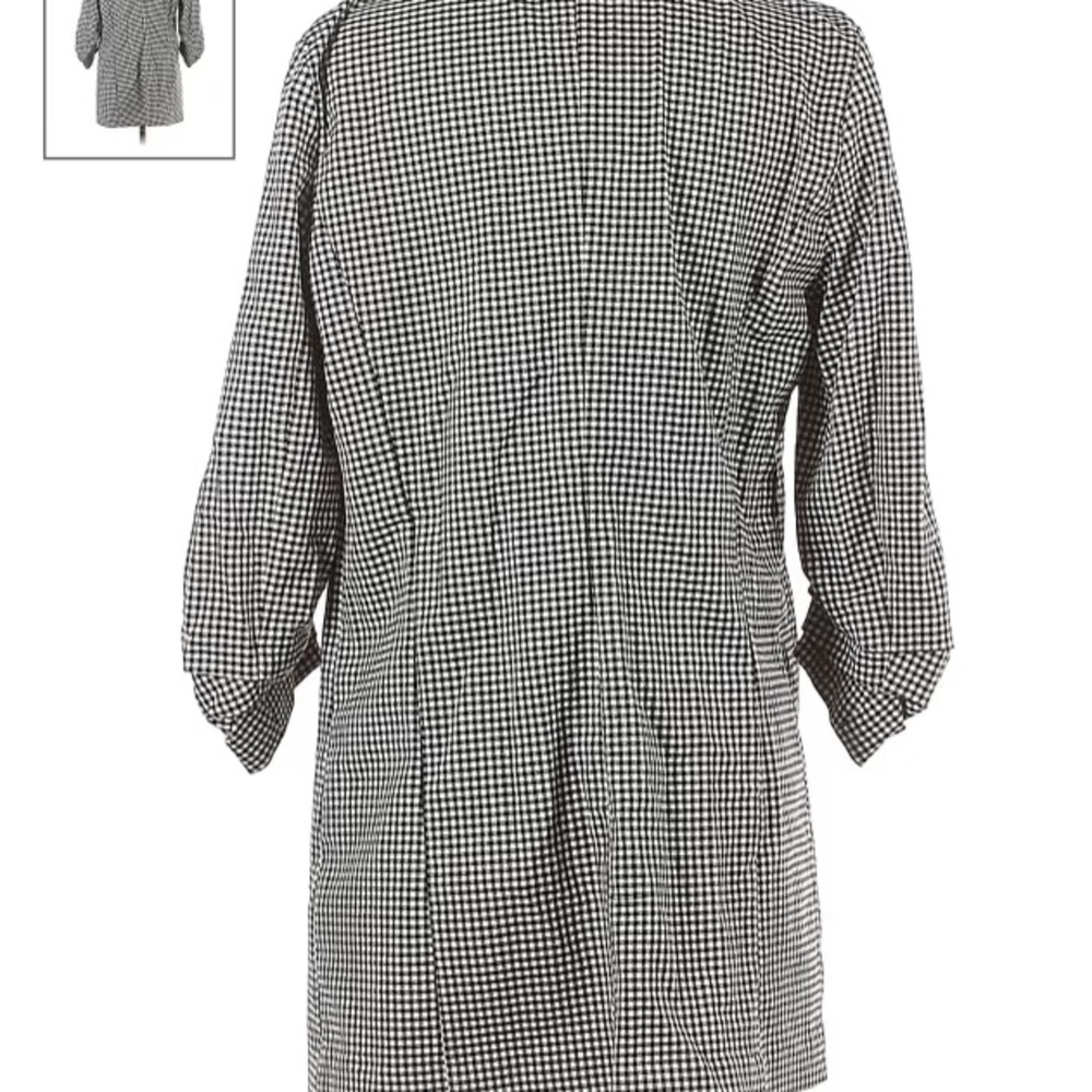 NWT Rachel Zoe black & white gingham, ruched sleeves, 2 pocket blazer, large - Picture 3 of 5